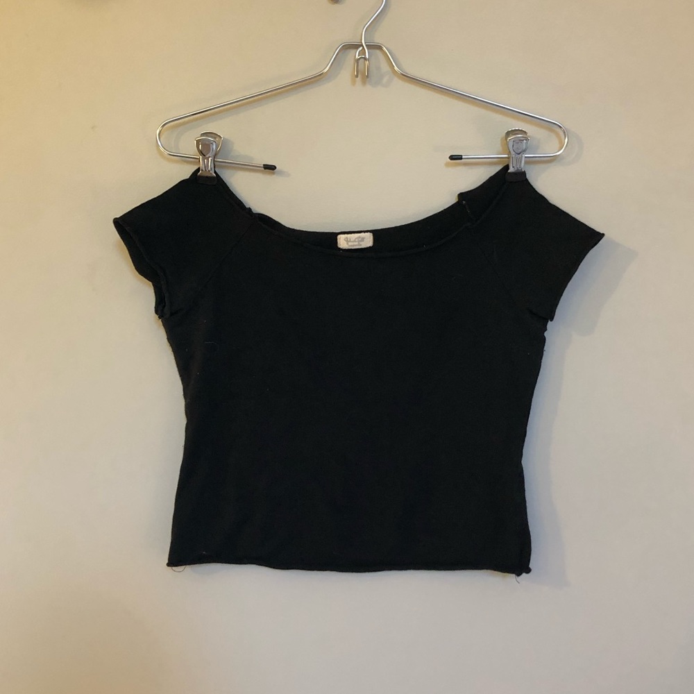 Pacsun off the shoulder black crop top